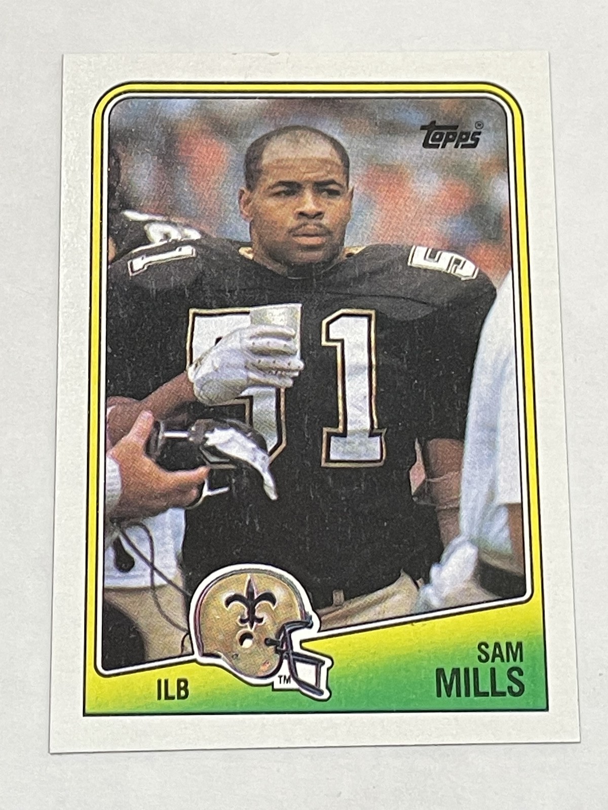 Sam Mills #65 Football Cards 1988 Topps trading card — raw and PSA graded price guide