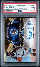 PSA 9 - KAM JONES Auto ON-CARD - 2024 Bowman Chrome U Campus RC Visit MARQUETTE