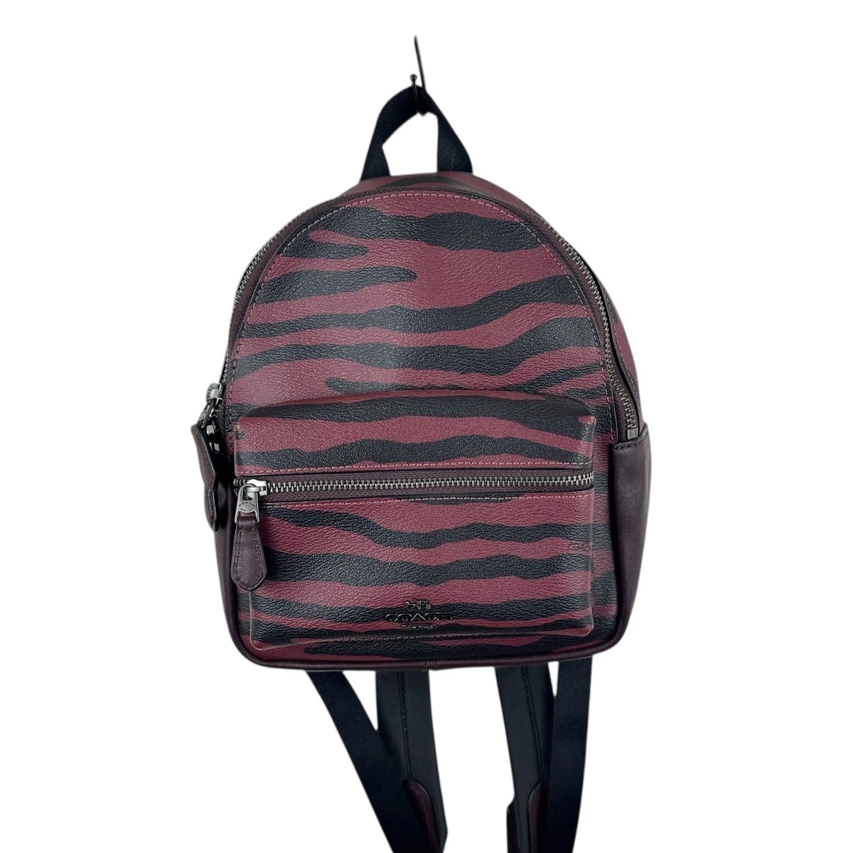 Coach Mini Charlie Backpack in Tiger Stripe Coach 1941 Leather Backpack - Black Backpacks, Handbags  main image 3