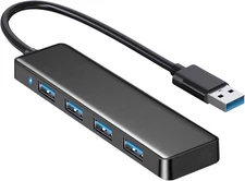 USB 3.0 Hub, VIENON 4-Port Hub Splitter 1FT, Port/Black 