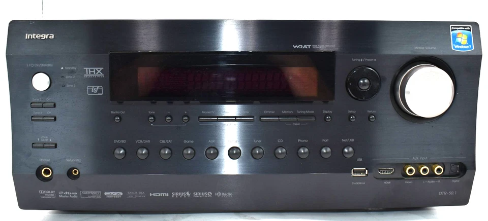 Integra DTR-50.1 7.2 Channel Home Theater A/V Receiver DTR50.1 - Power-On Tested - Image 3 of 4