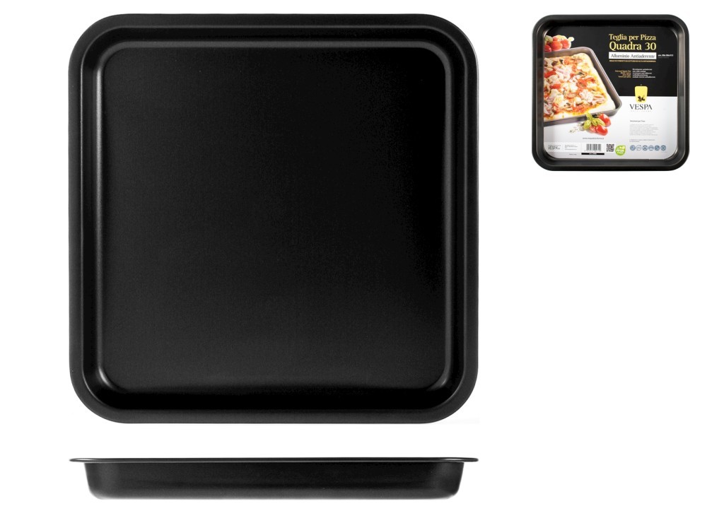 Baking Tin Vespa Oven for Pizza Square Non-Stick Antraci CMS 30x30x3