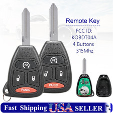 2 For 2007 2008 2009 Dodge Ram 1500 2500 3500 Keyless Entry Key Car Remote Fob