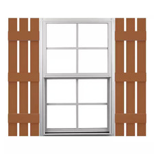 Tailormade 12 In. W X 57 In. H Vinyl Board and Batten Shutters Pair in Treated C