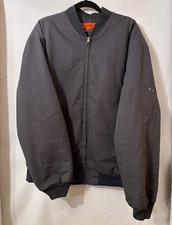 Cintas Men's Dulled Navy Lined Quilted Bomber Work Jacket Zip Front Size XL
