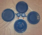 Fiesta Lapis Blue 4-Piece Plates 10.5” with Matching Salt and Pepper Shakers