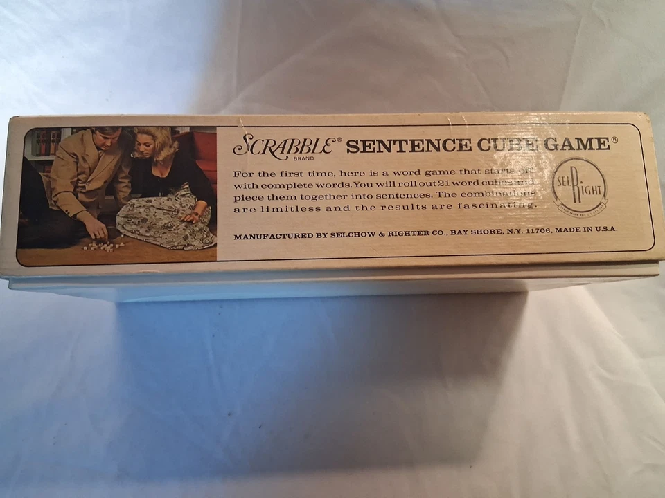 Vintage Scrabble Sentence Cube Game 1971 Selchow & Righter Co New Sealed USA - Image 3 of 4