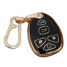 TPU for GMC Key Fob Cover with Keychain Fit for Chevy Suburban Tahoe Black