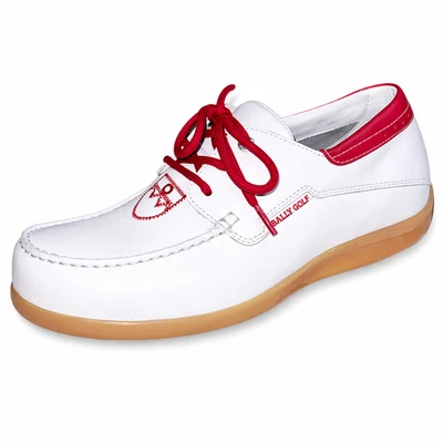 BALLY Monza Damen Golfschuhe Leder Waterproof Spikeless Weiß Rot 39 - Bild 1 von 4