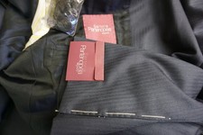 Sartoria Partenopea Blue Herringbone Wool 2 Pc Suit Jacket Pants 44 54EU NEW