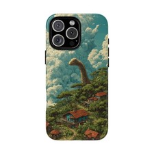 For iPhone / Galaxy / Pixel   Dinosaur Mountain Village Phone Case