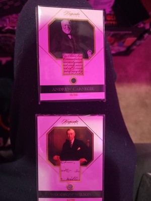 ANDREW CARNEGIE And Woodrow Wilson PIECES OF THE PASt RELIC 2 Cards