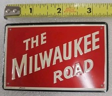 The Milwaukee Road Rail Sign, Painted Metal, See Ad. S21