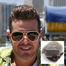 Toupee for Men Human Hair System French Lace Front Fine Mono Gent Hairpieces 6