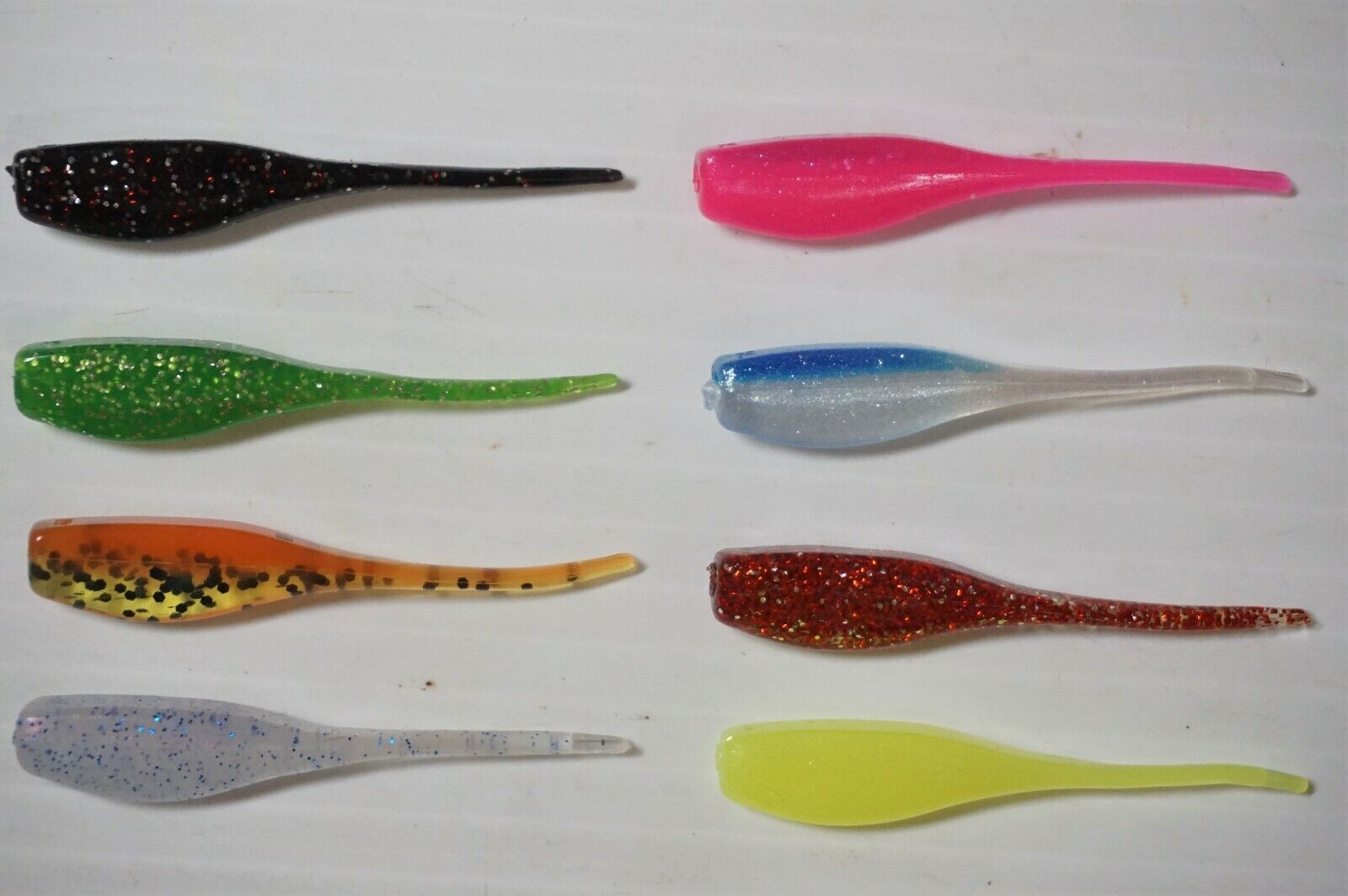 40 - 2" Stinger Baby Shad Grubs Crappie Bass Jigs Fishing Lures - 33 Colors