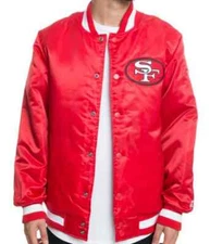 Men San Francisco 49ers 80s Bomber Satin Jacket XS Small Medium Large XL 2XL 3XL