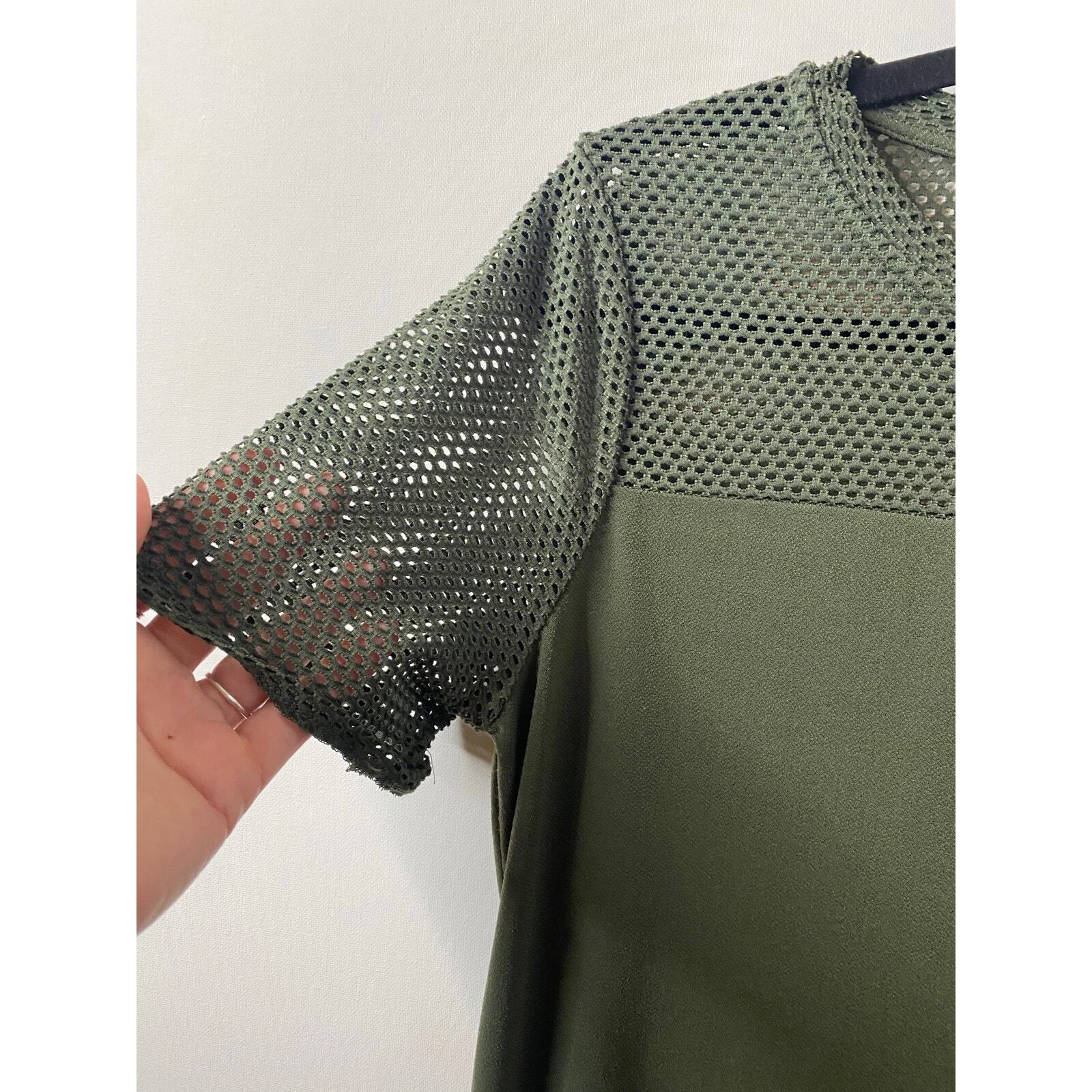 MICHAEL Michael Kors women's olive green mesh shift dress size medium