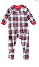 Family Pajamas Infant Checkered Footed Pajamas Christmas Choose Size