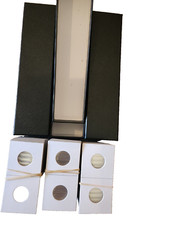 300 2x2 Nickel Guardhouse Cardboard Coin Holders Flip 3 Black 2x2x9 Storage Box