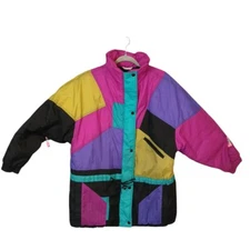 Vtg Gitano Outerwear Ski Jacket Coat Colorblock Sz M Zip Snap Closure READ