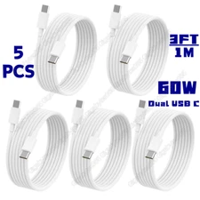 5Pack 60W 3FT PD USB-C to Type-C Fast Charger Cable Lot For iPad Samsung Macbook