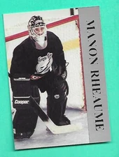(1) MANON RHEAUME TAMPA BAY GOALIE PROMOTIONAL SILVER BORDER NM+ CARD  (W9334)  
