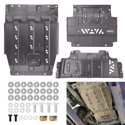 Full Skid Plate Package w/Front Transmission Skid Plate For 2015-2022 Ford F150