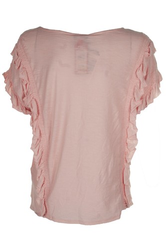 Vince Camuto French Peach Tiered Ruffle-Sleeve Blouse M - Picture 2 of 3