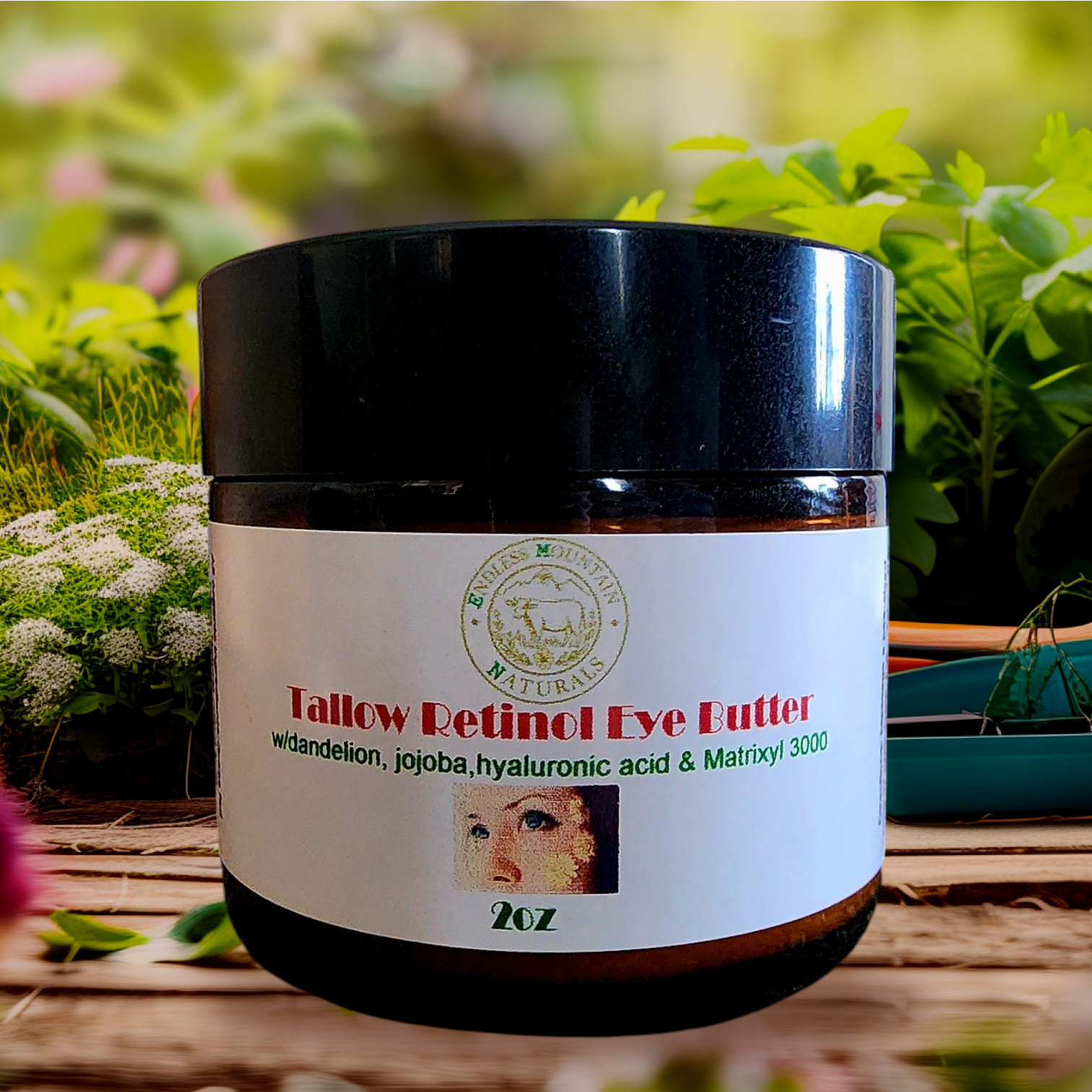 Dandelion Retinol-Organic Grass Fed Tallow Deep Wrinkle Eye Whip Matrixyl 3000