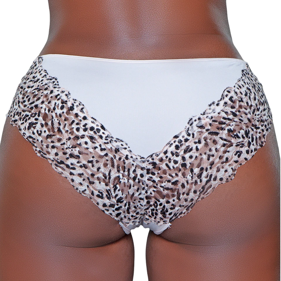 Bikini Panty Floral Encaje Ribete Forrado Entrepierna Paquete de 3 Colores Negro Rojo Leopardo 2210 Foto 3 de 4