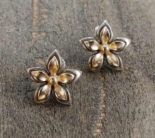 James Avery Sterling Silver 14K Yellow Gold Gentle Blossom Flower Stick