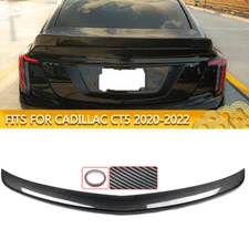 Carbon Look V Highkick Style Rear Trunk Spoiler Wing For 2020-2022 Cadillac CT5
