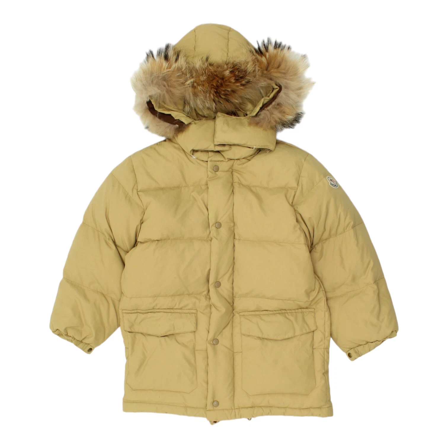 Giacca tampone con cappuccio Moncler bambini finiture in pelliccia vintage di fascia alta designer ragazzi vintage vintage vintage