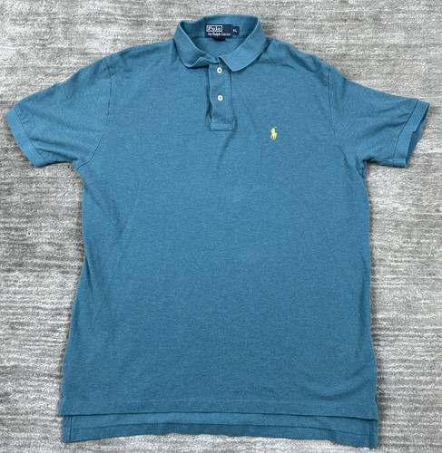 Polo Ralph Lauren Hemd Herren Extra Large Blau Grün Kurzarm Gelb Pony Polo