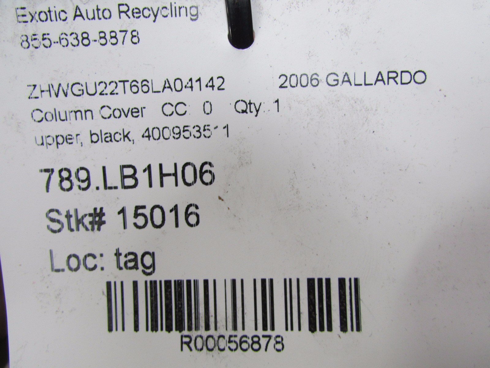 Lamborghini Gallardo, LP550, LP560, Upper Column Cover, Used, P/N 400953511