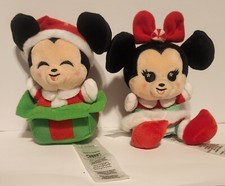 Disney Parks Wishables Christmas Mickey  Minnie Mouse Plush Toys Decor 2021