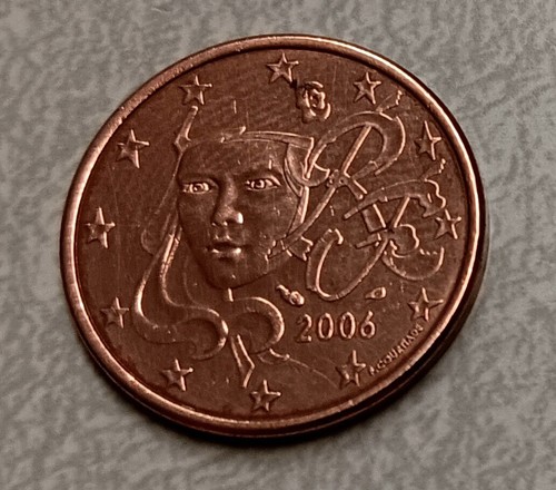 2 FRANCE CIRCULATED COINS - 1 CENT EURO 2014 & 5 CENT EURO 2006 EX-CONDITION - Picture 5 of 7