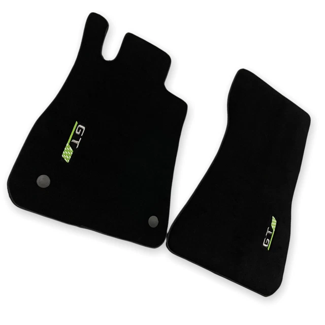 Alfombrillas para Mercedes Benz AMG GT 2015-2022 negro y verde logotipo marca AutoWin Foto 3 de 4