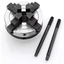 4-Jaw x 3" Self-Centering Lathe Scroll Chuck Fits 1-8 and 3/4-16 Spindles New