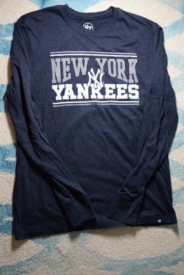 New York Yankees 47 Brand Long Sleeve Triblend Navy T-Shirt, Size Small