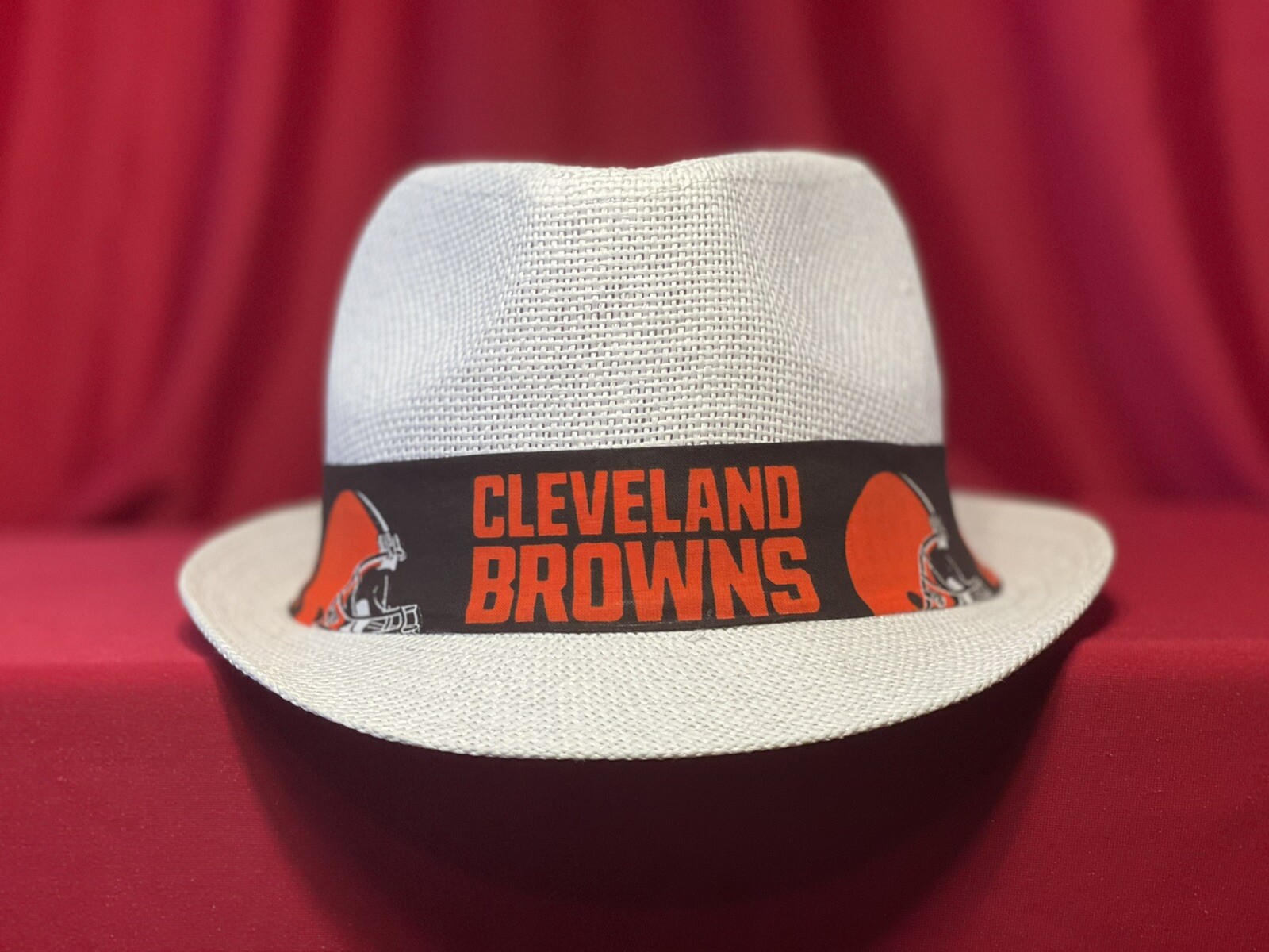 Cleveland Browns Unisex Summer Fedora Panama Straw Hat with Band (Ship in a  box)