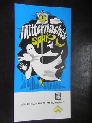 Mitternachtsspuk,Speisekarte,FDGB Erholungsheim Am Fichtelberg 1976