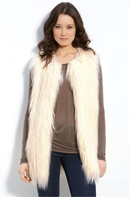 Gilet Sans Manches En Fausse Fourrure Grise Hawke & Co Taille S - Occasion Porté Une Fois
