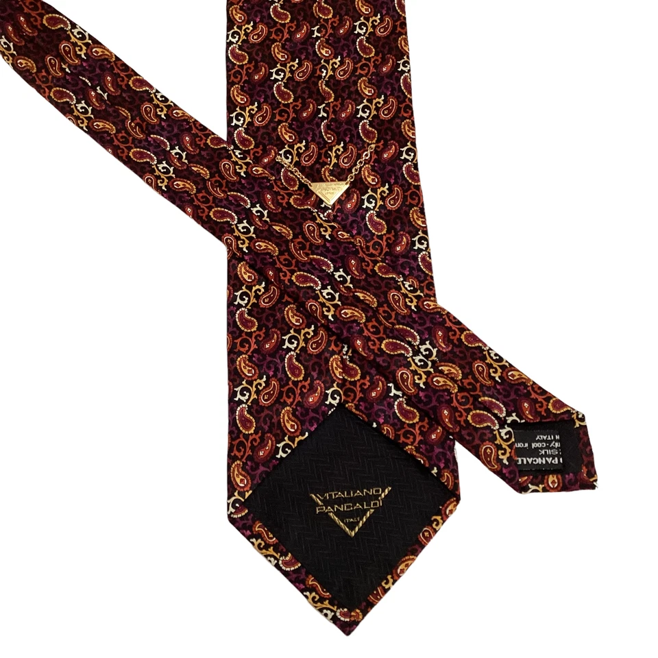 Corbata de seda para hombre VITALIANO PANCALDI ITALIA lujo PAISLEY multicolor PERFECTA Foto 3 de 3