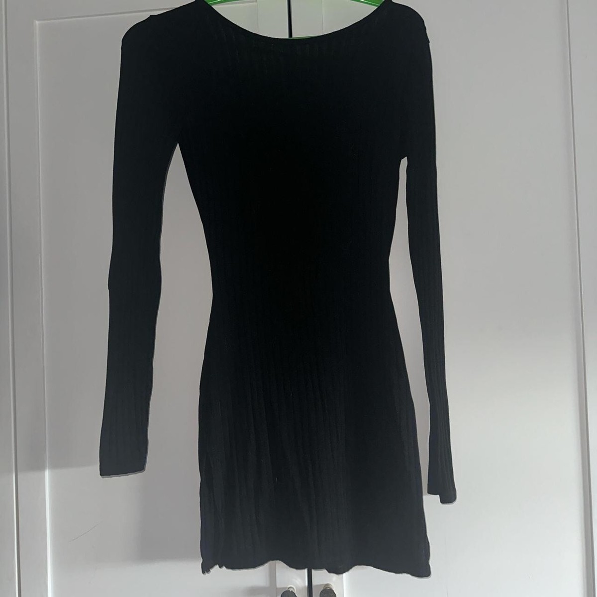 Ego Women's Black Ribbed Long Sleeve Mini Dress Size 8 Open Back Tie Side Split | eBay UK Ego Women's Black Ribbed Long Sleeve Mini Dress Size 8 Open Back Tie Side Split | eBay UK