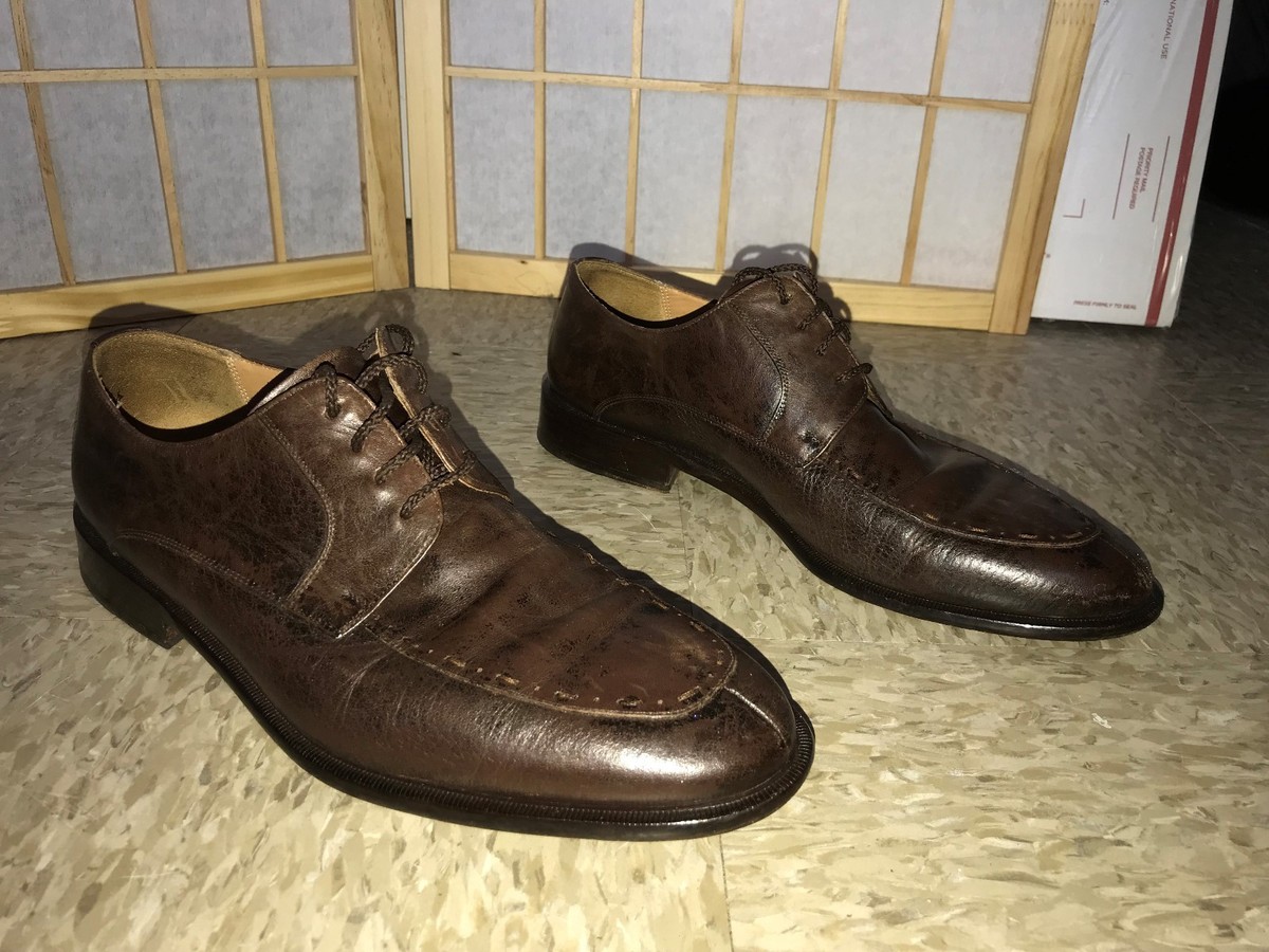 Mezlan Hudson II Brown oxford split toe derby lace-up shoes  display picture 1