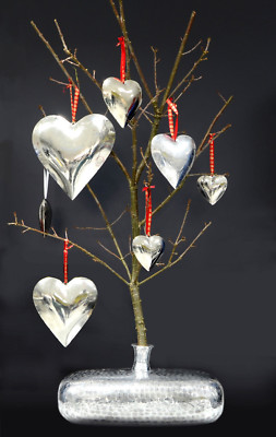 Herz silber Vase hochzeit edel Valentinstag Deko Größe nach Wahl 10