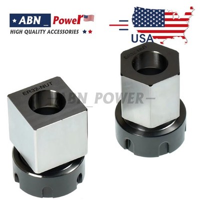 Hex & Square ER-32 Collet Block Spring Chuck Holder Set For CNC Milling Machine