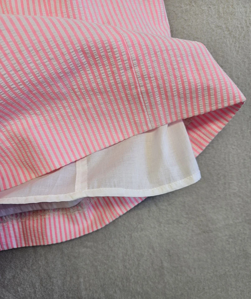 Lilly Pulitzer Size 10 Devina Lined Mini Dress Pink Cosmo Stripe Seersucker Foto 2 de 4