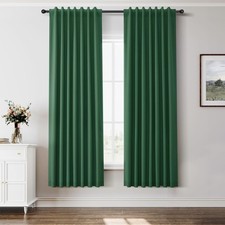 Dark Green 100 Blackout Curtains 72 Inch Length 2 Panels for Bedroom Insulat...